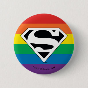 Badge Rond 5 Cm Logo Rainbow Superman
