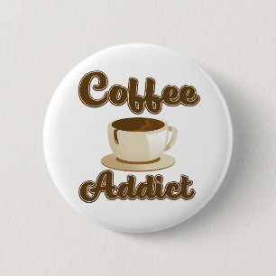 Badge Rond 5 Cm Logo rétro de Coffee Addict