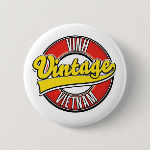 Badge Rond 5 Cm Logo rétro de Vinh vietnam