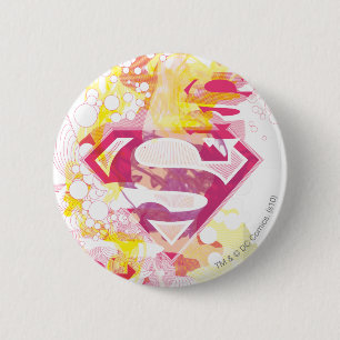 Badge Rond 5 Cm Logo Retro Supergirl