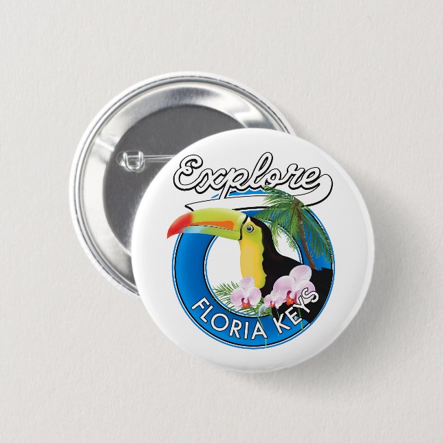 Badge Rond 5 Cm Logo rétro touches Floride (Devant & derrière)