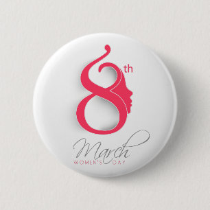 Badge Rond 5 Cm Logo rose de la Journée internationale de la femme