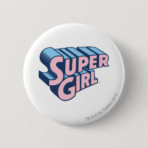 Badge Rond 5 Cm Logo rose et bleu de Supergirl