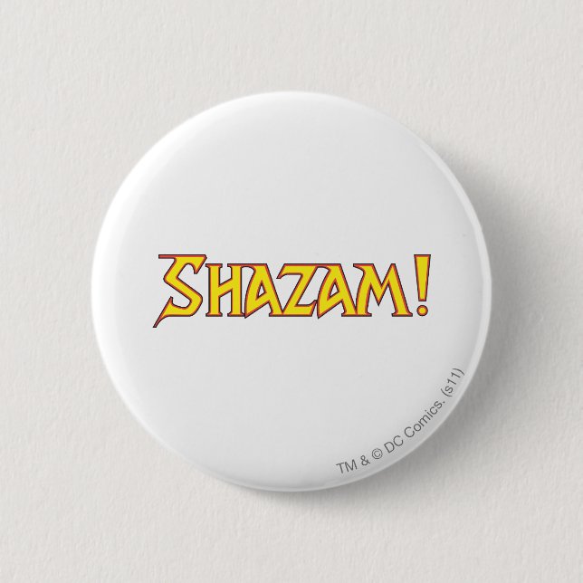 Badge Rond 5 Cm Logo Shazam Jaune/Rouge (Devant)
