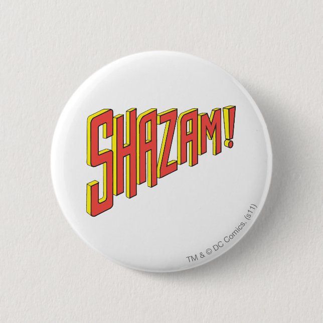 Badge Rond 5 Cm Logo Shazam Rouge/Jaune (Devant)