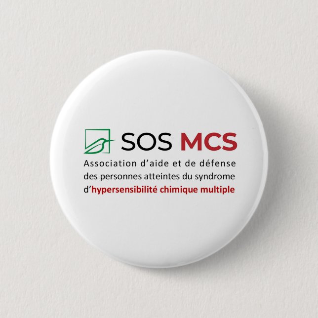Badge Rond 5 cm Logo SOS MCS + Text Button (Vorderseite)