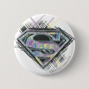 Badge Rond 5 Cm Logo Supergirl Scribbles