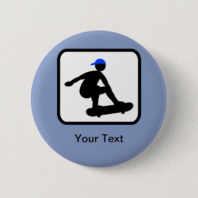 Badge Rond 5 Cm Logo sur skateboard personnalisable (Devant)