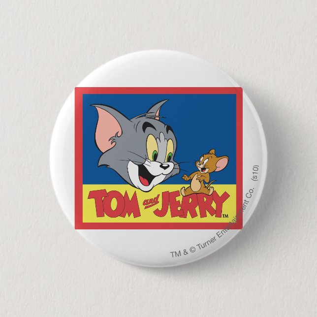 Badge Rond 5 Cm Logo Tom Et Jerry Plat (Devant)