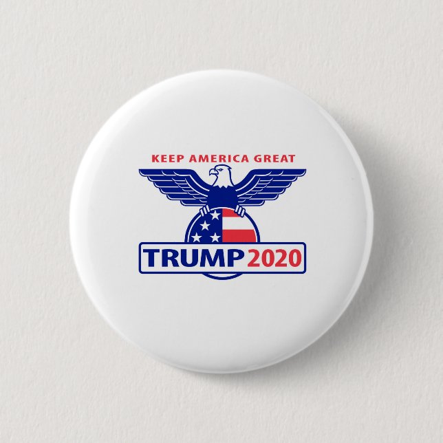Badge Rond 5 Cm Logo Trump 2020 Eagle (Devant)