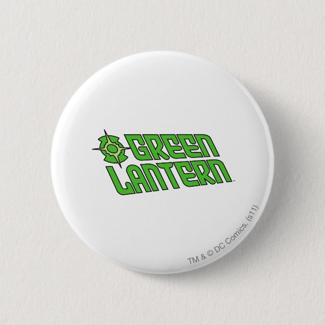 Badge Rond 5 Cm Logo vert de lanterne incliné (Devant)
