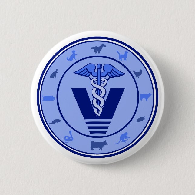 Badge Rond 5 Cm logo vétérinaire 5 (Devant)