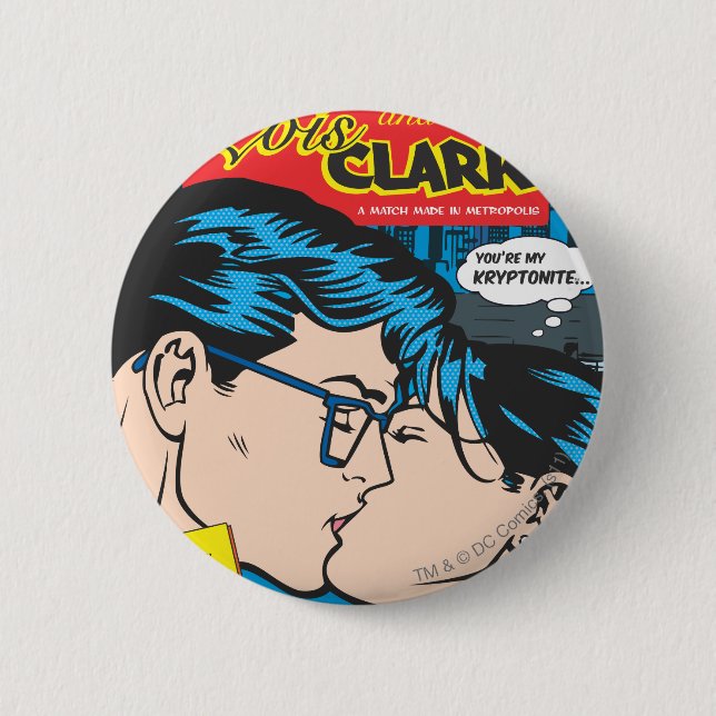 Badge Rond 5 Cm Lois et Clark Comic (Devant)