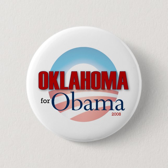 Badge Rond 5 Cm L'OKLAHOMA pour Obama (Devant)
