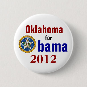 Badge Rond 5 Cm L'Oklahoma pour Obama 2012
