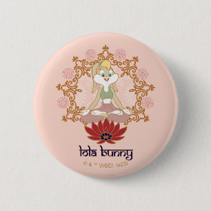 Badge Rond 5 Cm Lola Bunny Yoga Lotus Pose