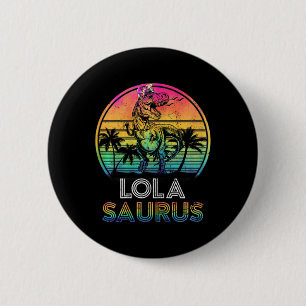 Badge Rond 5 Cm Lolasaurus Dinosaur Lola Saurus Famille Matc
