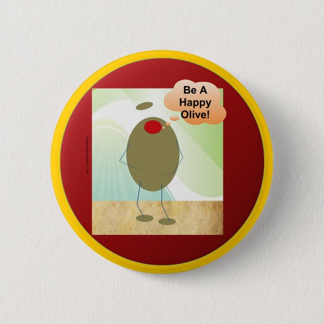 Badge Rond 5 Cm L'olive heureuse (Devant)