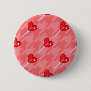 Badge Rond 5 Cm lollipop coeur rose