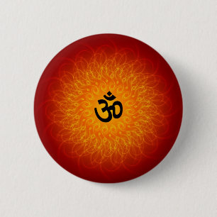 Badge Rond 5 Cm L'OM spirituel sur le mandala