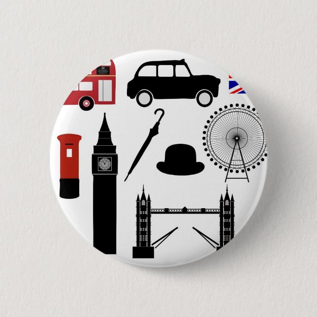 Badge Rond 5 Cm London (Devant)