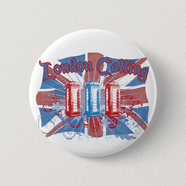 Badge Rond 5 Cm Londres appelle (Devant)