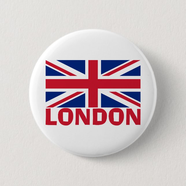 Badge Rond 5 Cm Londres en rouge (Devant)