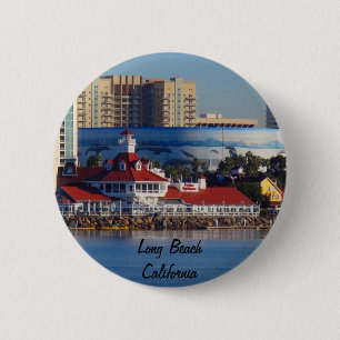 Badge Rond 5 Cm Long Beach la Californie