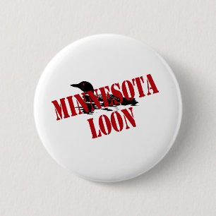 Badge Rond 5 Cm Loon du Minnesota