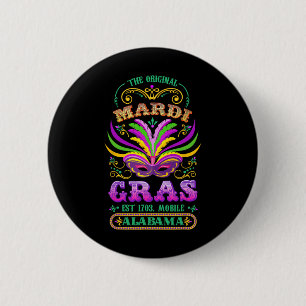 Badge Rond 5 Cm L'original Mardi Gras Mobile Alabyma 1703