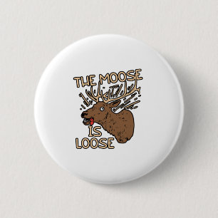Badge Rond 5 Cm L'orignal est en liberté