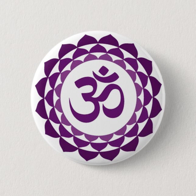 Badge Rond 5 Cm Lotus ohm button (Devant)