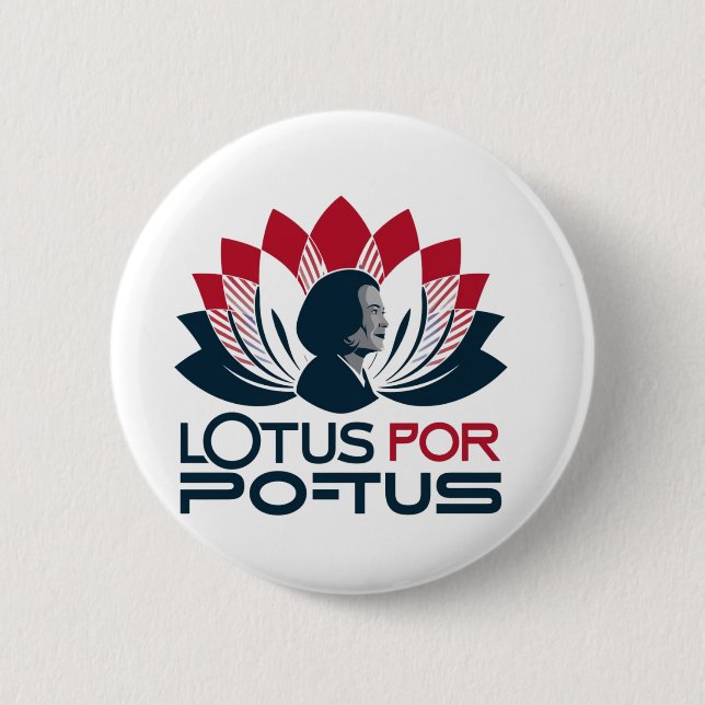 Badge Rond 5 Cm Lotus pour POTUS Kamala Harris 2024 (Devant)