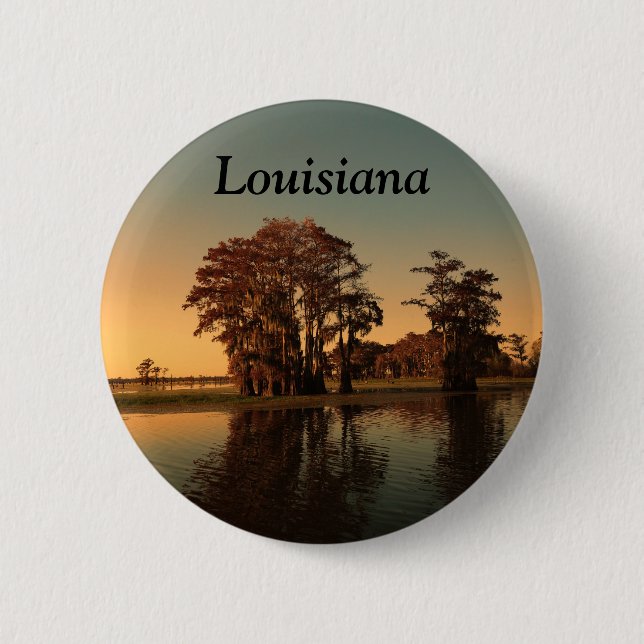 Badge Rond 5 Cm Louisiane bayou (Devant)