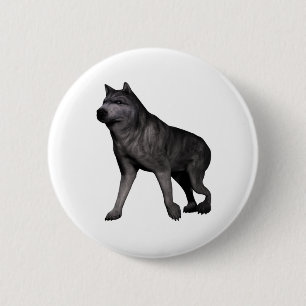 Badge Rond 5 Cm Loup