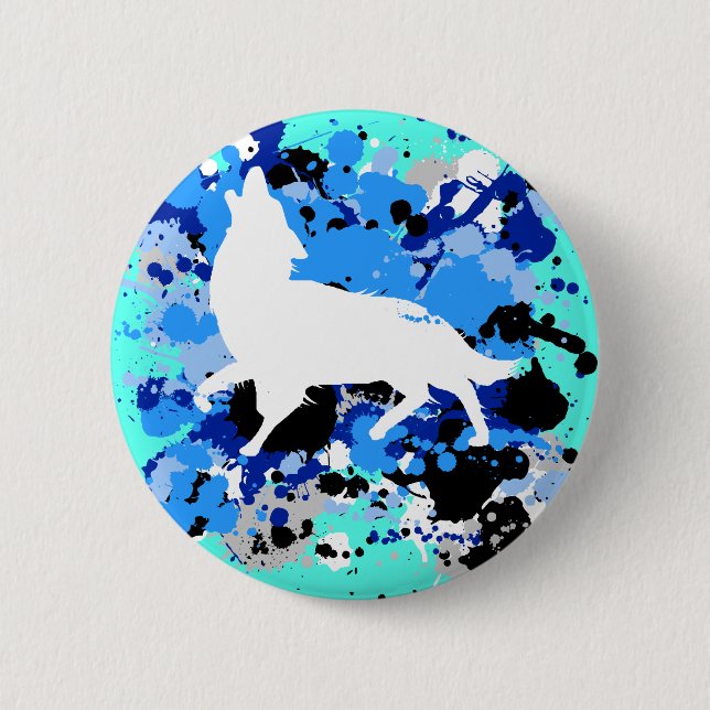 Badge Rond 5 Cm loup (Devant)