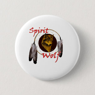 Badge Rond 5 Cm Loup d'esprit