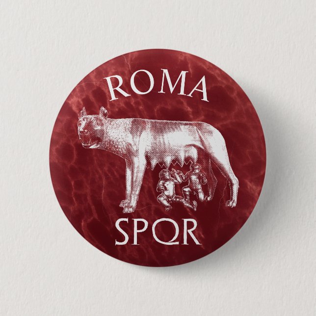 Badge Rond 5 Cm Loup du Capitole romain (Devant)