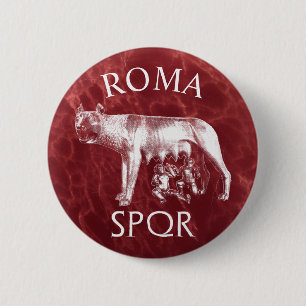 Badge Rond 5 Cm Loup du Capitole romain