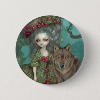 Badge Rond 5 Cm "Loup-Garou :  Bouton de Foret de La"