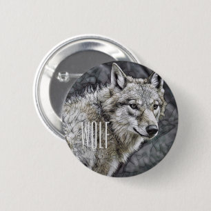 Badge Rond 5 Cm Loup [Insigne rond d'étui]