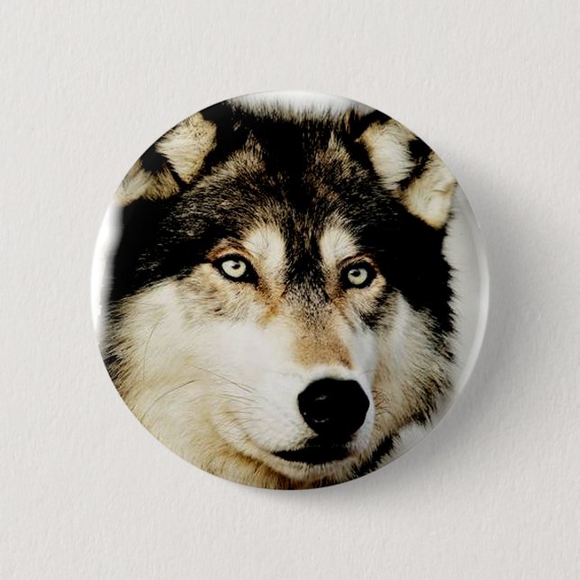 Badge Rond 5 Cm Loup motivationnel unique (Devant)