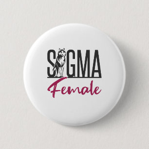 Badge Rond 5 Cm Loup solitaire féminin de Sigma