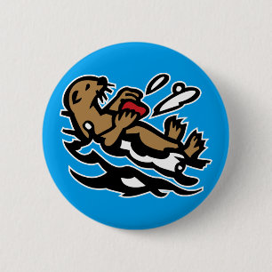 Badge Rond 5 Cm Loutre de mer