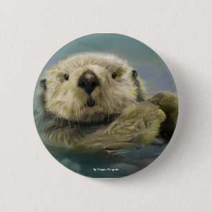 Badge Rond 5 Cm Loutre de mer