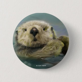 Badge Rond 5 Cm Loutre de mer