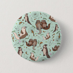 Badge Rond 5 Cm Loutres de mer