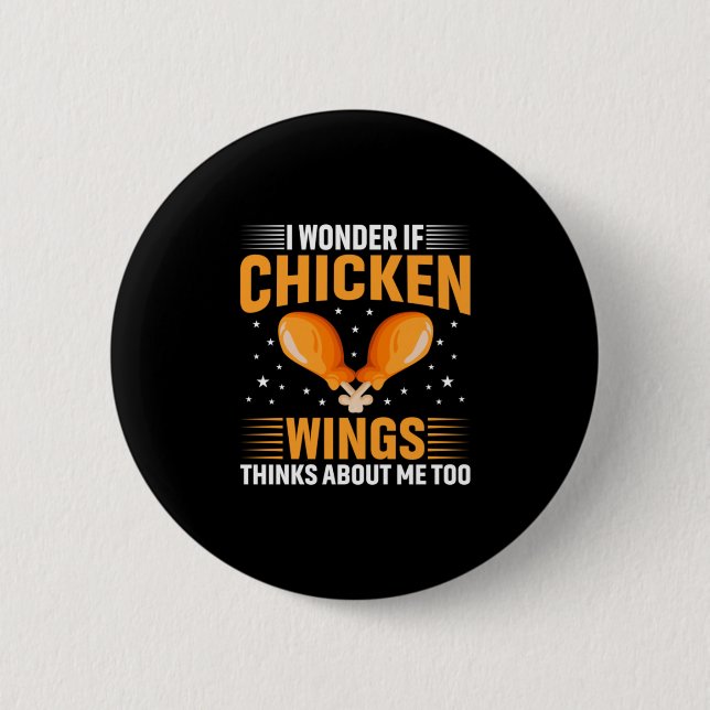 Badge Rond 5 Cm Louvain de poulet | Aile de poulet (Devant)