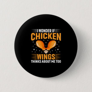 Badge Rond 5 Cm Louvain de poulet   Aile de poulet