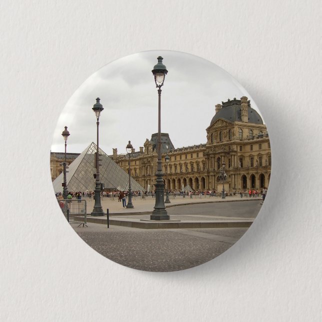Badge Rond 5 Cm Louvre. Paris, France (Devant)